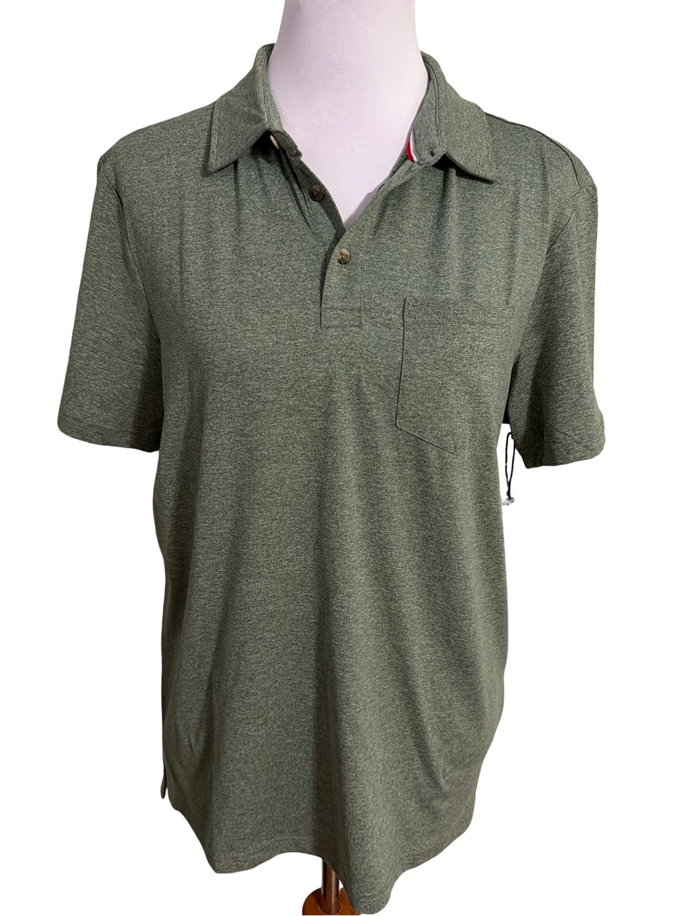Hawker Rye Polo Shirt Men's Heather Olive Green Pocket